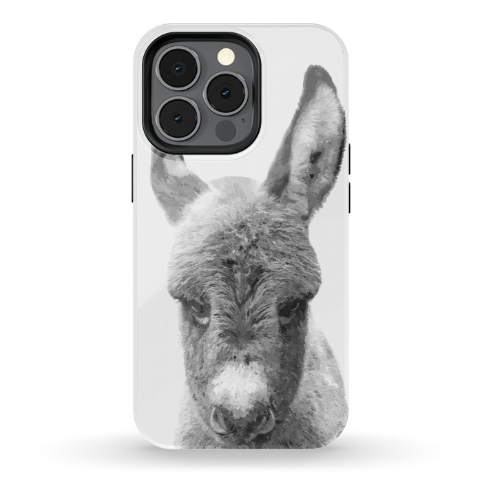iPhone 13 pro StrongFit Black and White Baby Donkey by Alemi