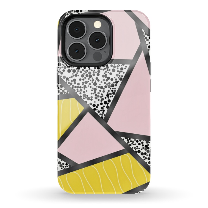iPhone 13 pro StrongFit Geometric pink black by Jms