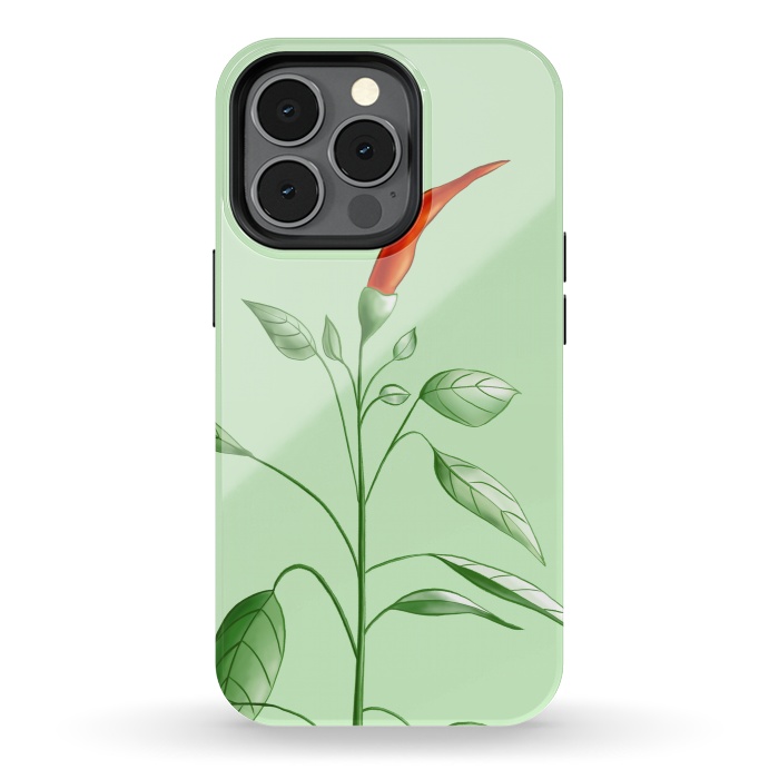 iPhone 13 pro StrongFit Hot Chili Pepper Plant Botanical Illustration by Boriana Giormova