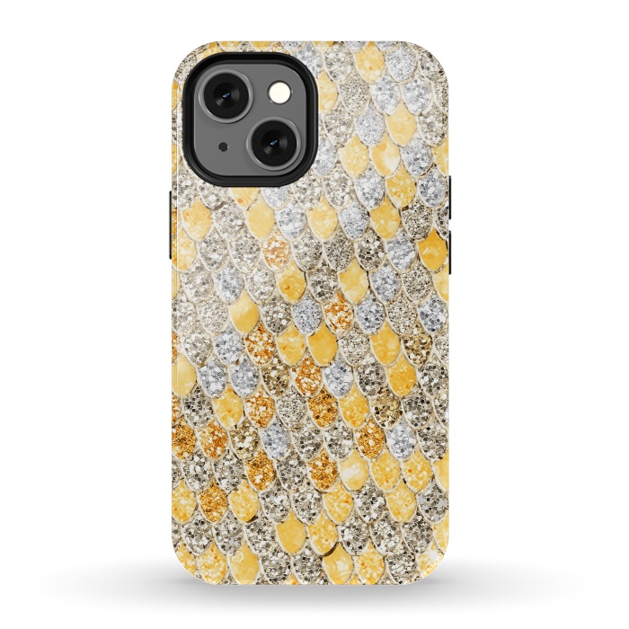 iPhone 13 mini StrongFit Gold and Silver Sparkling Mermaid Scales by  Utart