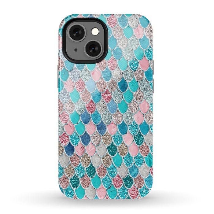 iPhone 13 mini StrongFit Summer Pastel Glitter Mermaid Scales by  Utart