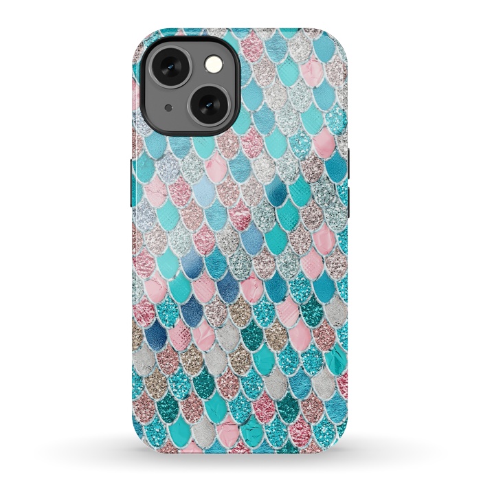 iPhone 13 StrongFit Summer Pastel Glitter Mermaid Scales by  Utart