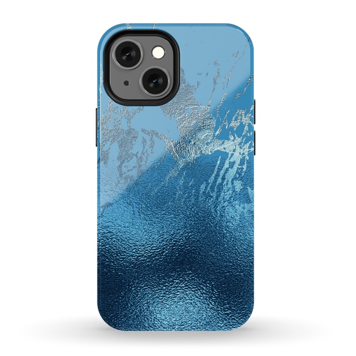 iPhone 13 mini StrongFit Blue Metal and Marble  by  Utart
