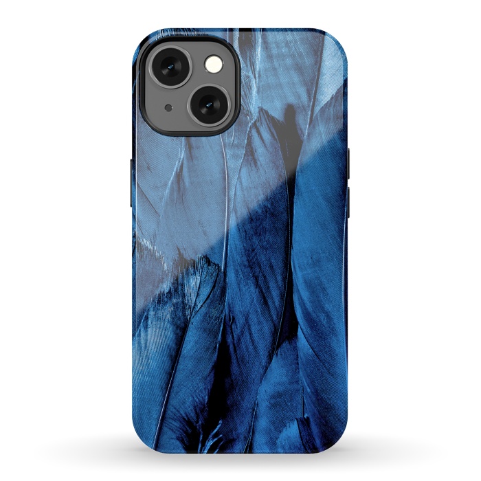iPhone 13 StrongFit Blue Feather Close Up by Andrea Haase