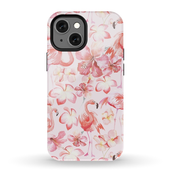 iPhone 13 mini StrongFit Pink Flamingo Aloha Dance by  Utart
