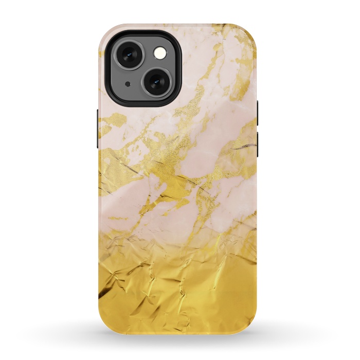 iPhone 13 mini StrongFit Gold Foil and Pink Marble Glamour by  Utart