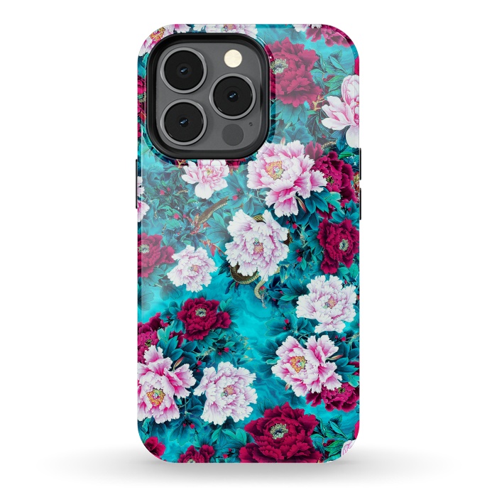 iPhone 13 pro StrongFit Peonies by Riza Peker