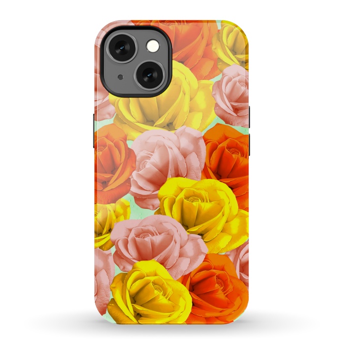 iPhone 13 StrongFit Roses Pastel Colors Floral Collage by BluedarkArt