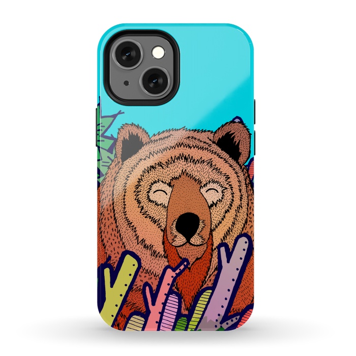 iPhone 13 mini StrongFit The bear in the leaves by Steve Wade (Swade)