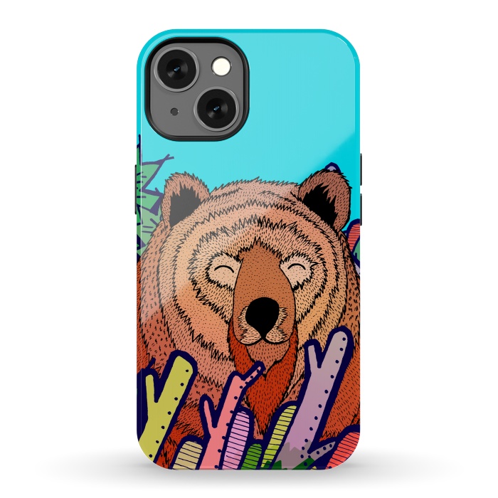 iPhone 13 StrongFit The bear in the leaves by Steve Wade (Swade)