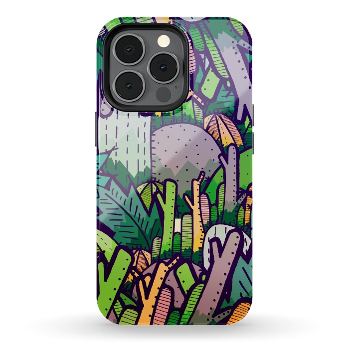 iPhone 13 pro StrongFit Jungle Cactus by Steve Wade (Swade)