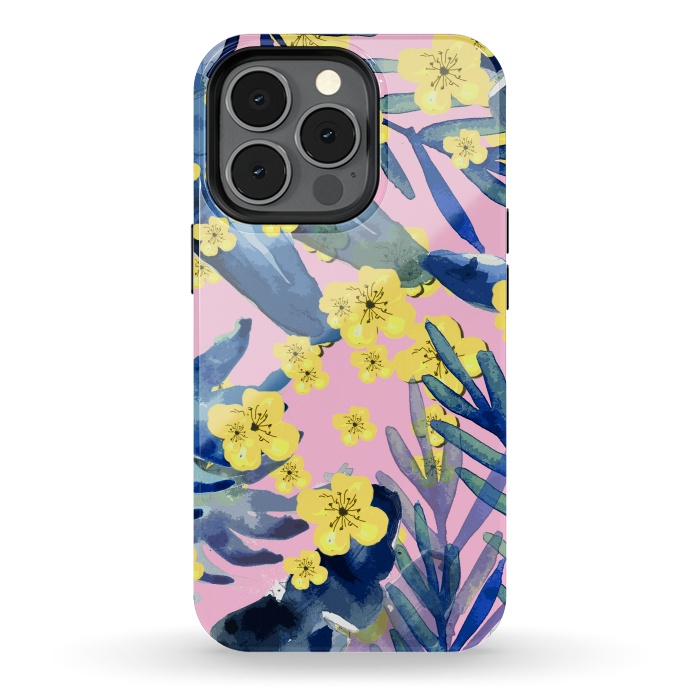 iPhone 13 pro StrongFit Tropical Flower by MUKTA LATA BARUA