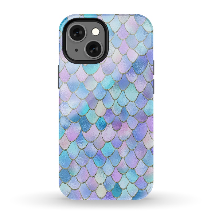 iPhone 13 mini StrongFit Lavender Wonky Metal Mermaid Scales by  Utart