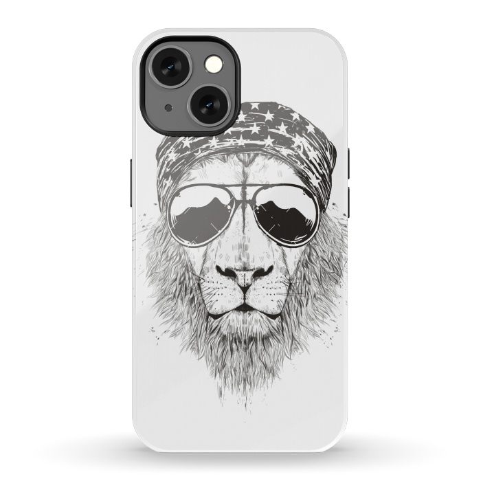 iPhone 13 StrongFit Wild lion (bw) by Balazs Solti