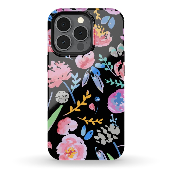 iPhone 13 pro StrongFit Watercolor Florals by MUKTA LATA BARUA