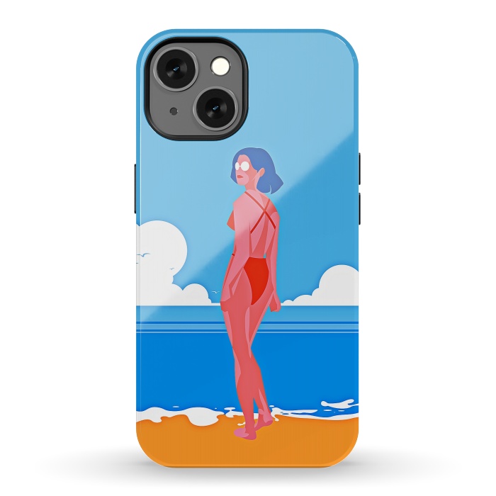 iPhone 13 StrongFit Summer Girl at the Beach by DaDo ART