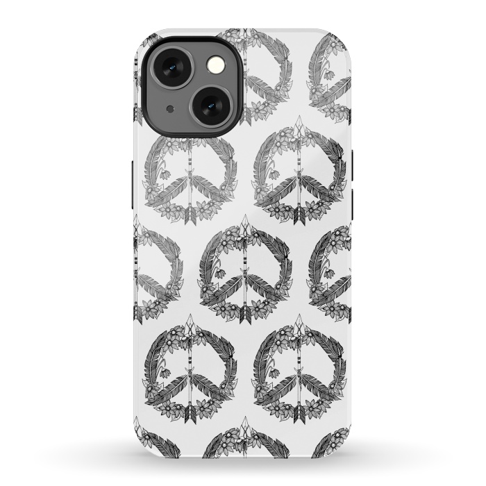 iPhone 13 StrongFit Bohemian Peace Sign Print by Becky Starsmore