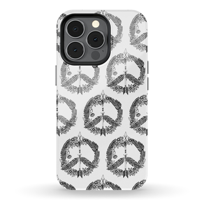 iPhone 13 pro StrongFit Bohemian Peace Sign Print by Becky Starsmore