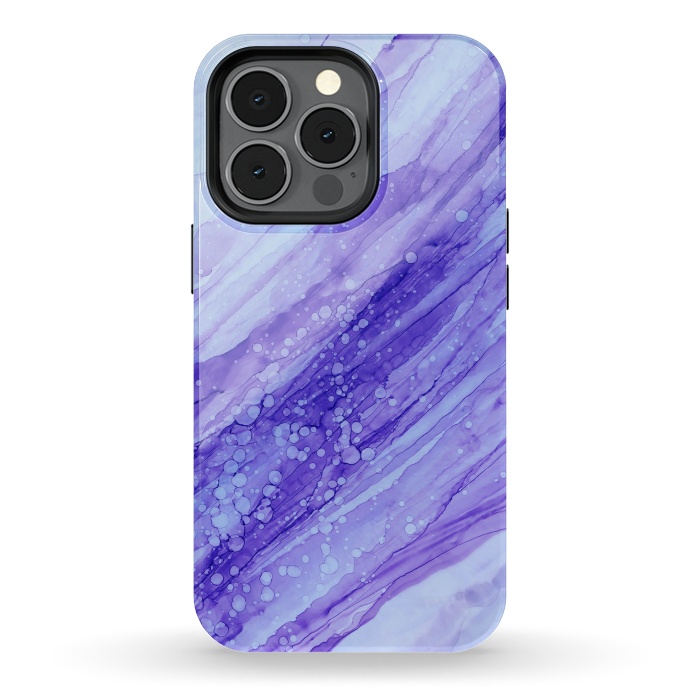 iPhone 13 pro StrongFit Purple Marble Print by Becky Starsmore