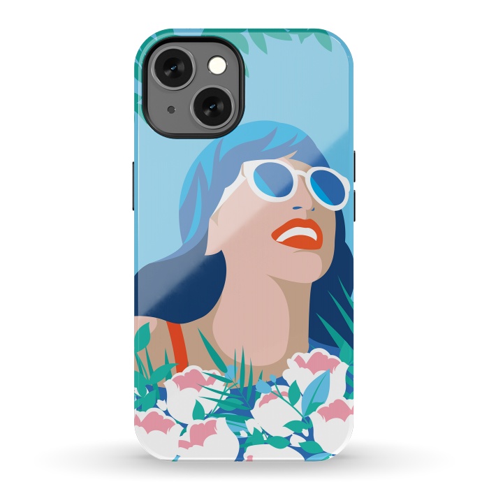 iPhone 13 StrongFit Blue Summer Girl by DaDo ART