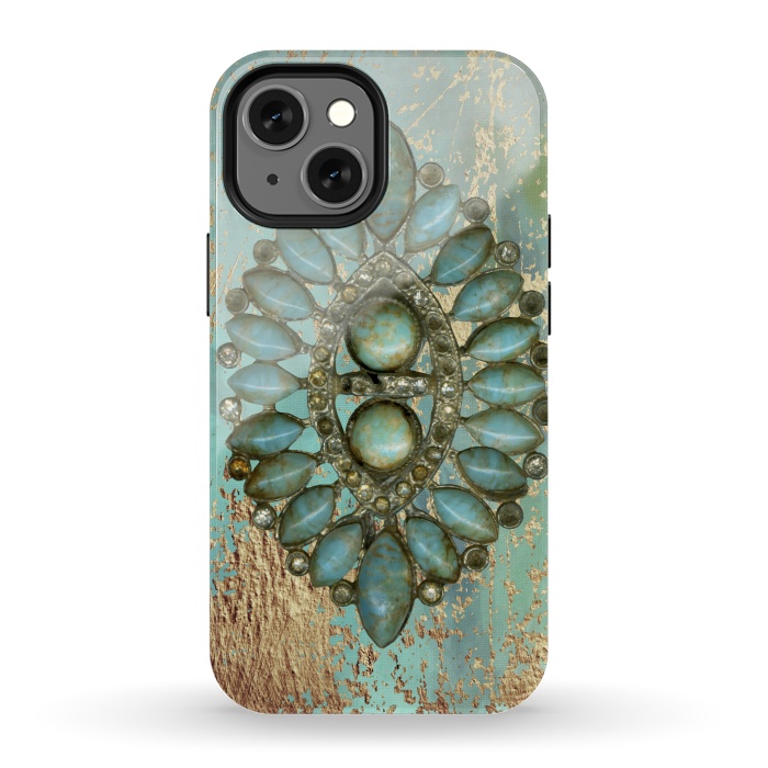 iPhone 13 mini StrongFit Turquoise Embellishment by Andrea Haase