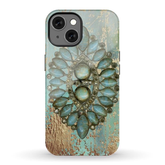 iPhone 13 StrongFit Turquoise Embellishment by Andrea Haase
