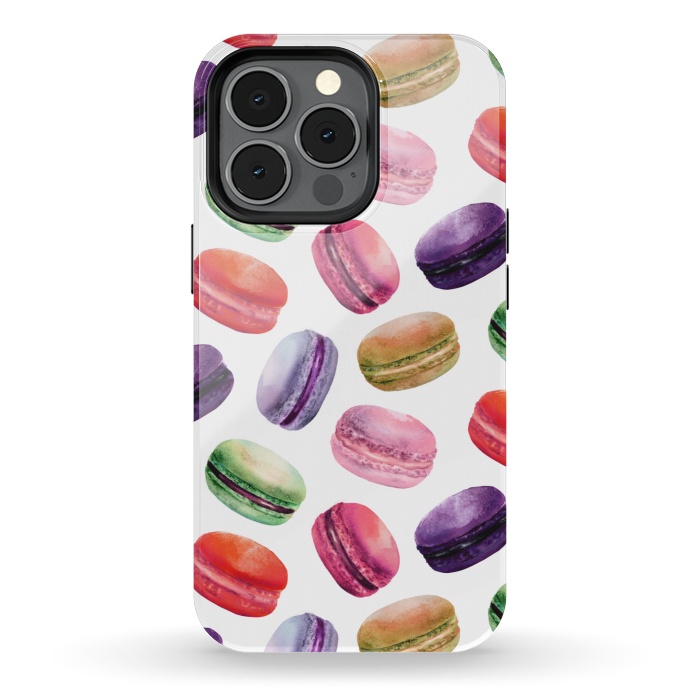 iPhone 13 pro StrongFit Macaroon Dance on White by DaDo ART