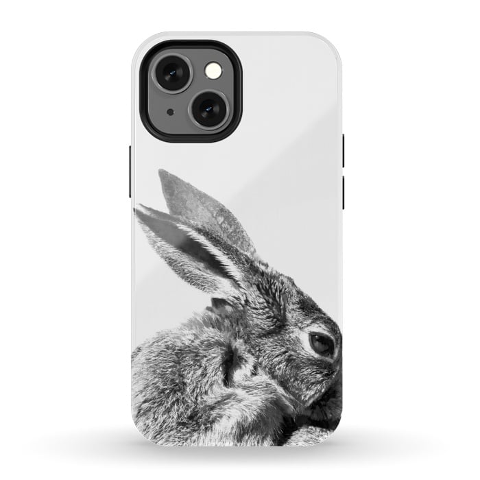 iPhone 13 mini StrongFit Black and White Rabbit by Alemi
