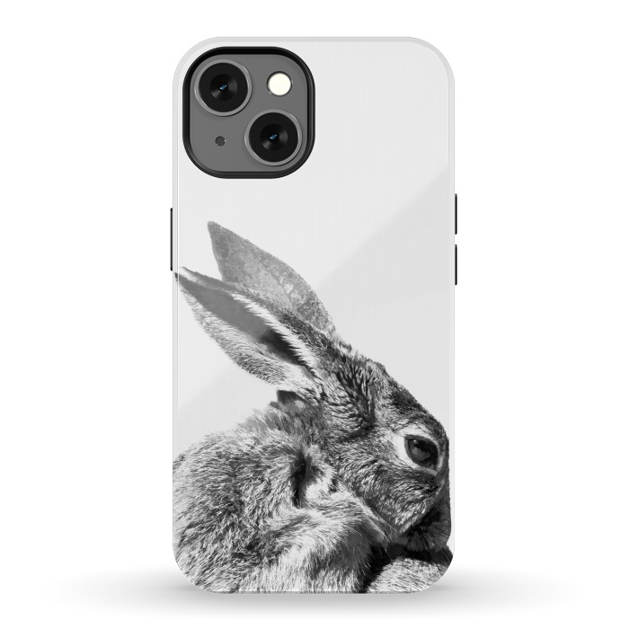 iPhone 13 StrongFit Black and White Rabbit by Alemi
