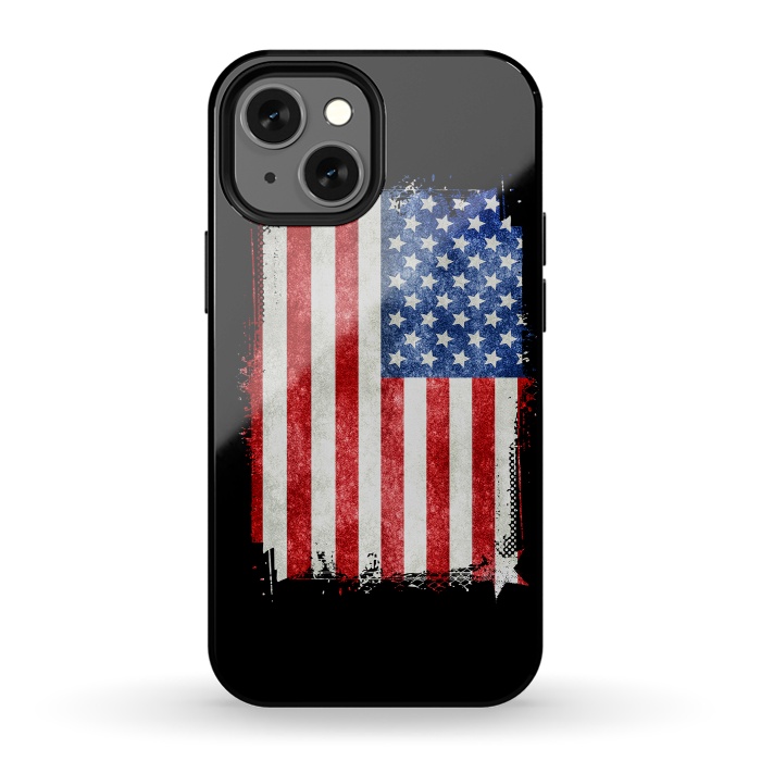 iPhone 13 mini StrongFit American Flag Grunge Style by Andrea Haase