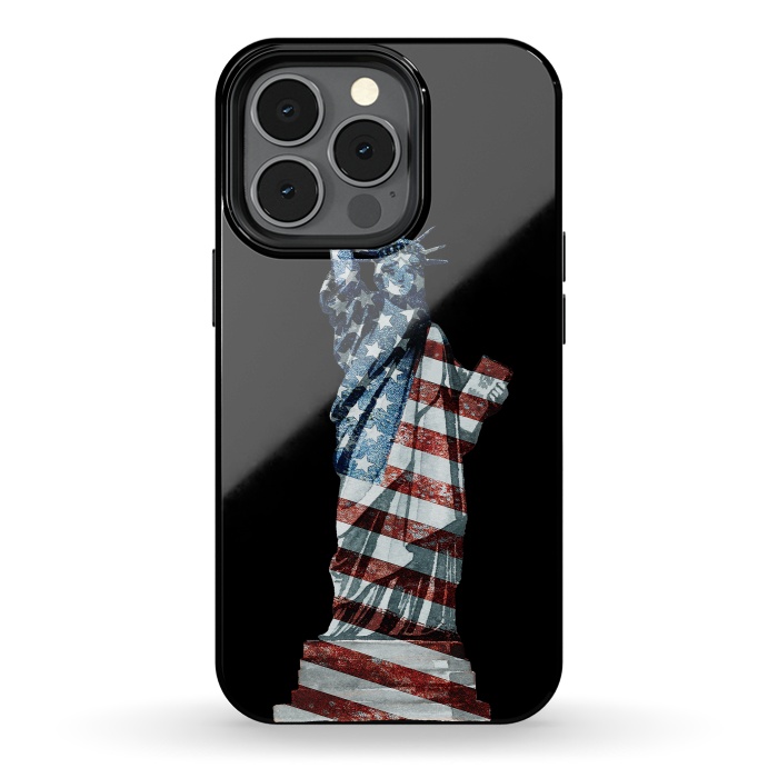 iPhone 13 pro StrongFit Lady Of Liberty Stars And Stripes by Andrea Haase