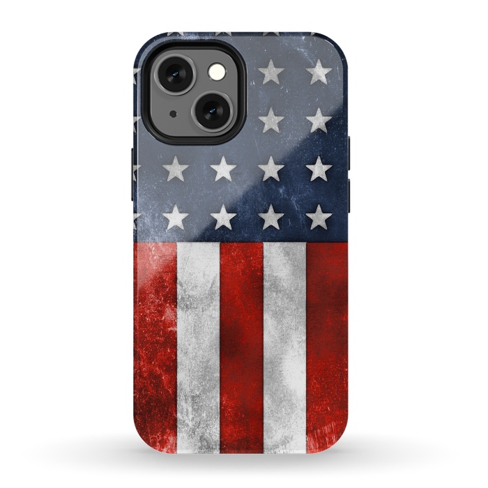 iPhone 13 mini StrongFit Grunge Style American Flag by Andrea Haase