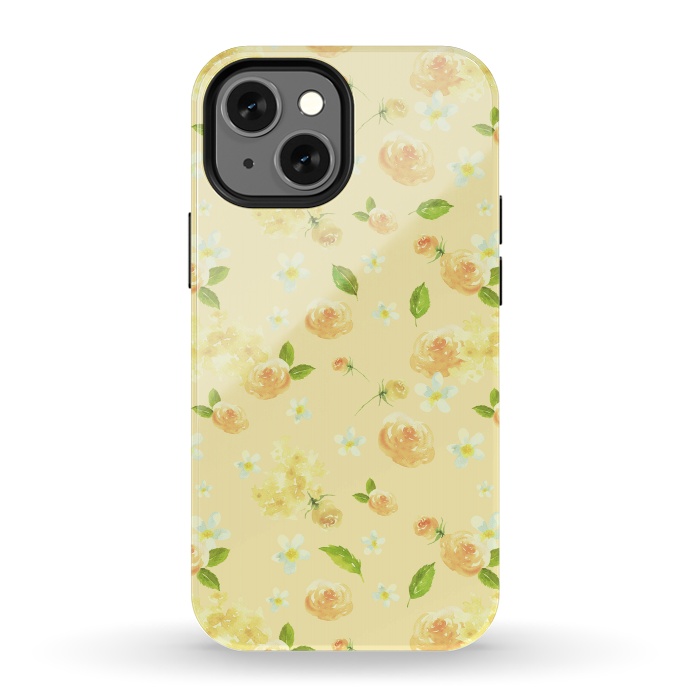 iPhone 13 mini StrongFit Lovely Yellow Roses Pattern by  Utart
