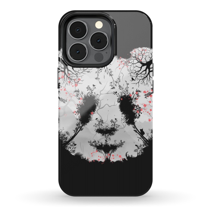 iPhone 13 pro StrongFit Dark Forest Panda by Sitchko