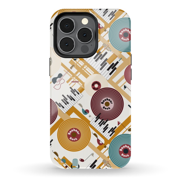 iPhone 13 pro StrongFit Bauhaus Rock - Mustard and Burgundy by Paula Ohreen