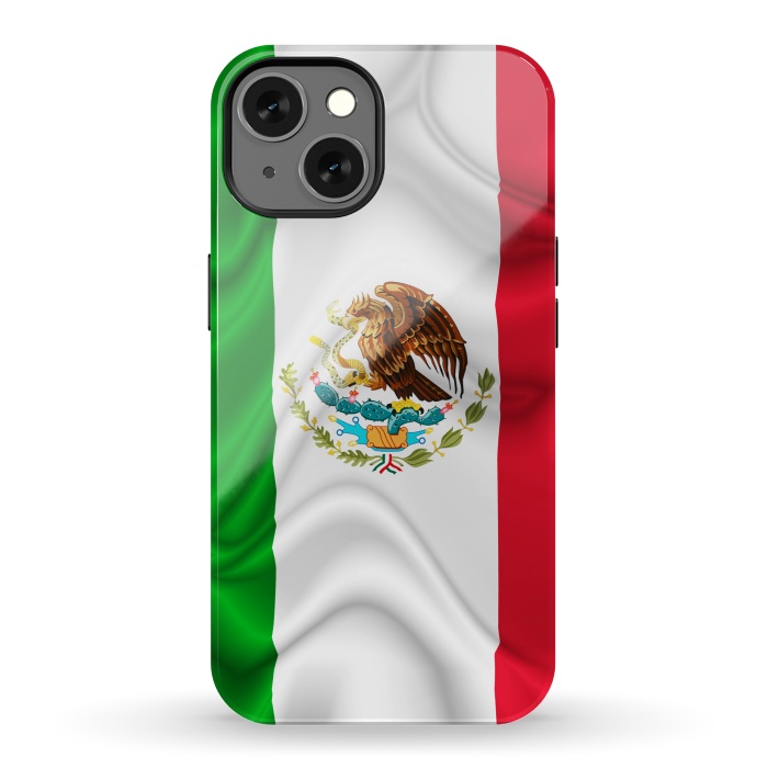 iPhone 13 StrongFit  Mexico Waving Silk Flag by BluedarkArt