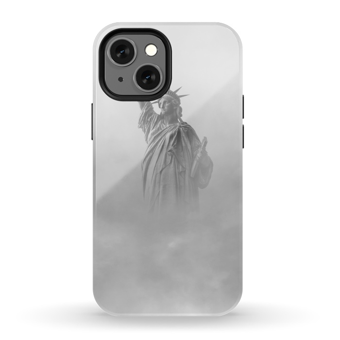 iPhone 13 mini StrongFit Statue Of Liberty Black And White by Andrea Haase