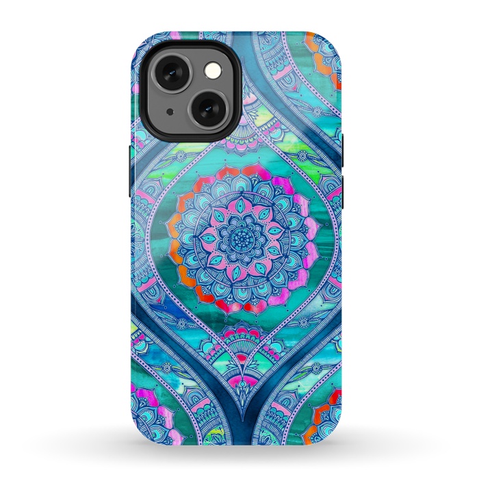 iPhone 13 mini StrongFit Radiant Boho Color Play Mandala by Micklyn Le Feuvre