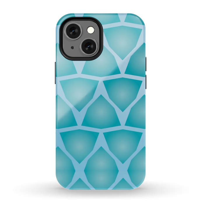 iPhone 13 mini StrongFit shapes blue pattern by MALLIKA