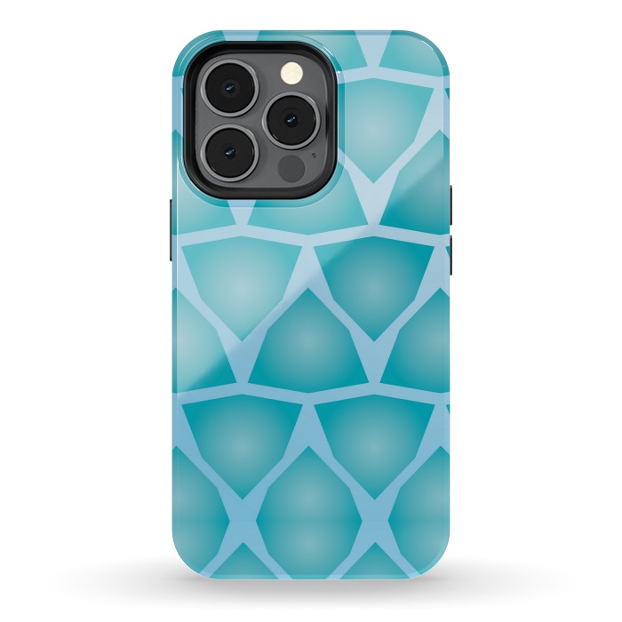 iPhone 13 pro StrongFit shapes blue pattern by MALLIKA