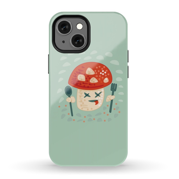 iPhone 13 mini StrongFit Funny Poisoned Mushroom Character by Boriana Giormova