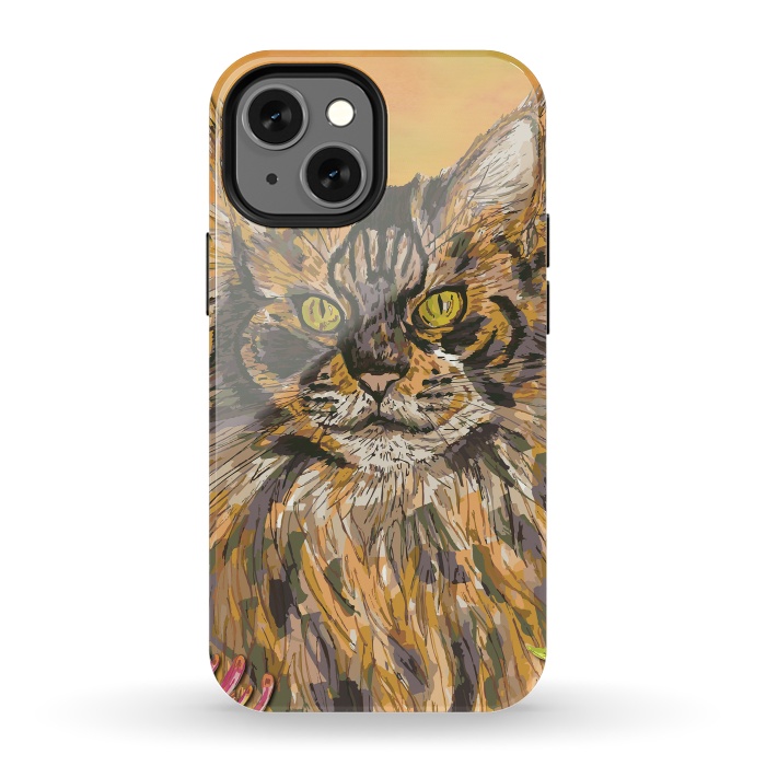 iPhone 13 mini StrongFit Maine Coon Cat by Lotti Brown