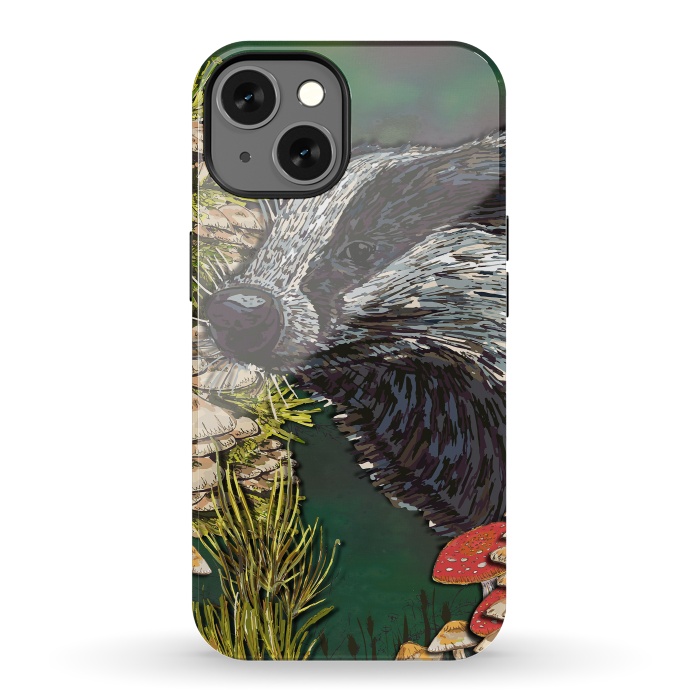 iPhone 13 StrongFit Badger Woodland Walk by Lotti Brown