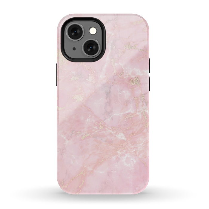 iPhone 13 mini StrongFit Delicate Rose Gold Metal on Light Pink Marble by  Utart