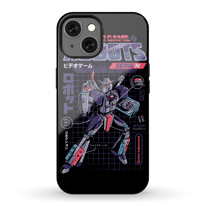 iPhone 13 StrongFit Video Game Robot - Model N by Ilustrata
