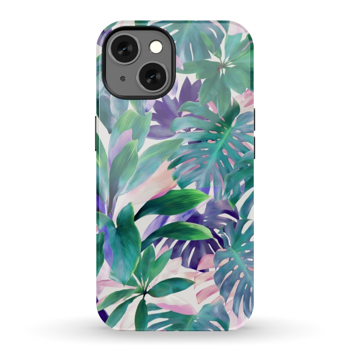 iPhone 13 StrongFit Pastel Summer Tropical Jungle by Micklyn Le Feuvre