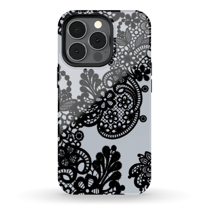 iPhone 13 pro StrongFit Black lace by Kashmira Baheti