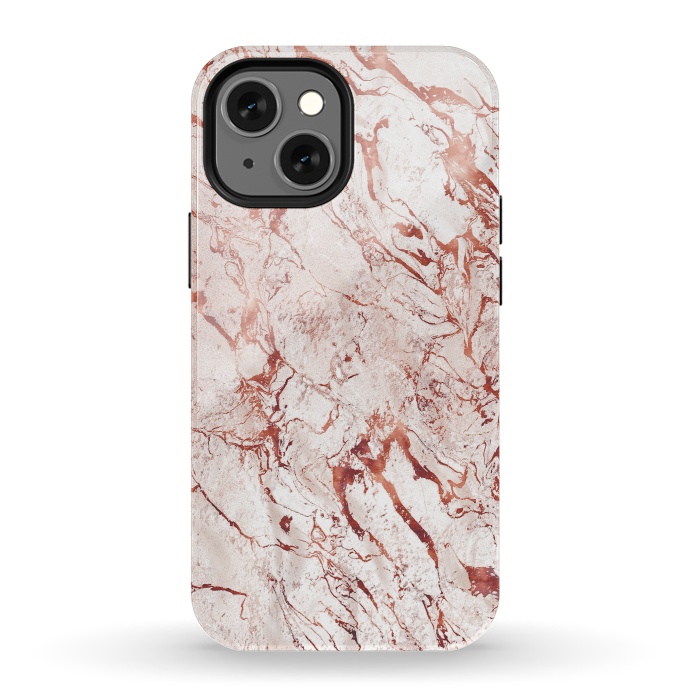 iPhone 13 mini StrongFit ROSE GOLD MARBLE by Art Design Works