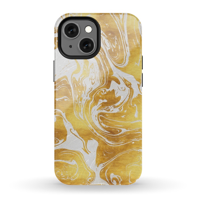 iPhone 13 mini StrongFit White Dragon Marble by Art Design Works