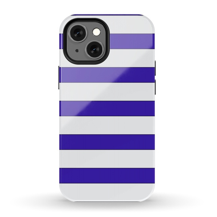 iPhone 13 mini StrongFit white purple stripes by Vincent Patrick Trinidad